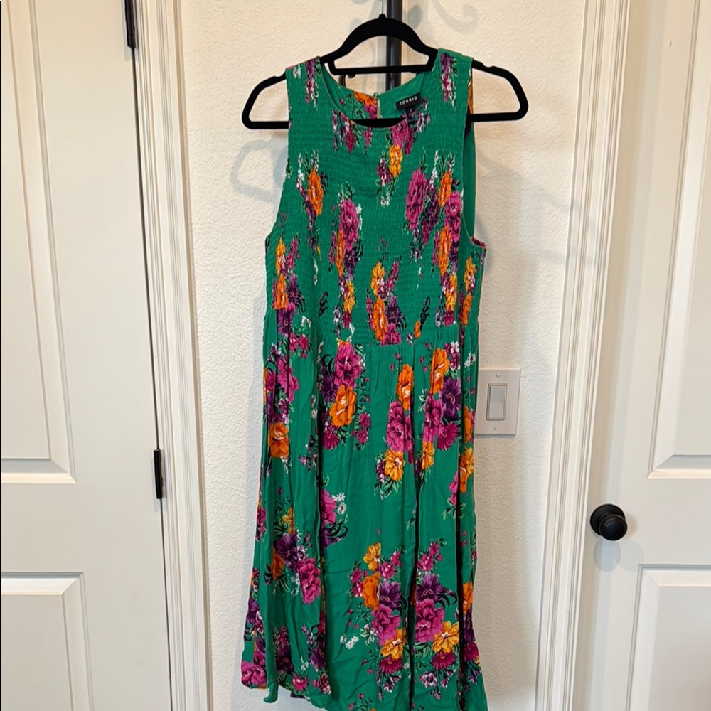 Torrid Green Pink Sleeveless Sundress